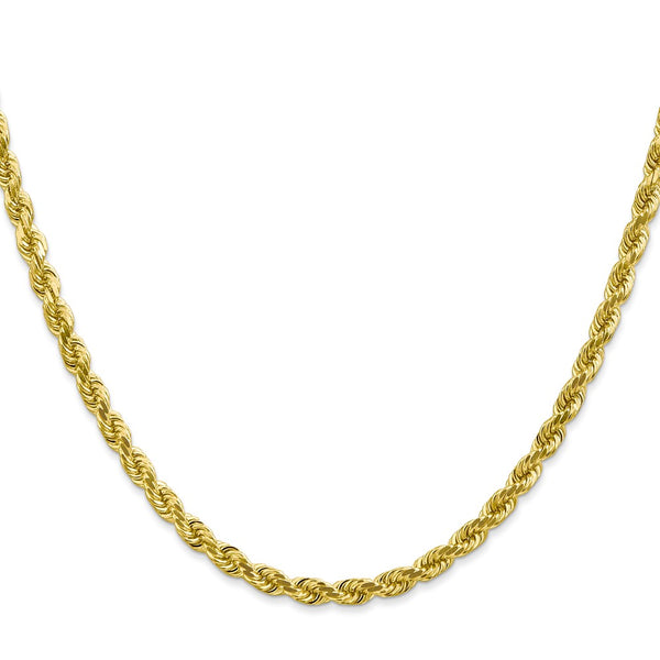 10KT Yellow Gold 28-inch 4MM Diamond-cut Rope Chain