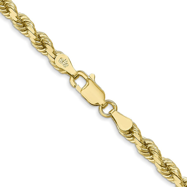 10KT Yellow Gold 28-inch 4MM Diamond-cut Rope Chain