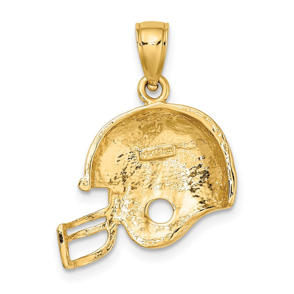 10KT Yellow Gold 20X17MM Football Helmet Pendant. Chain not Included