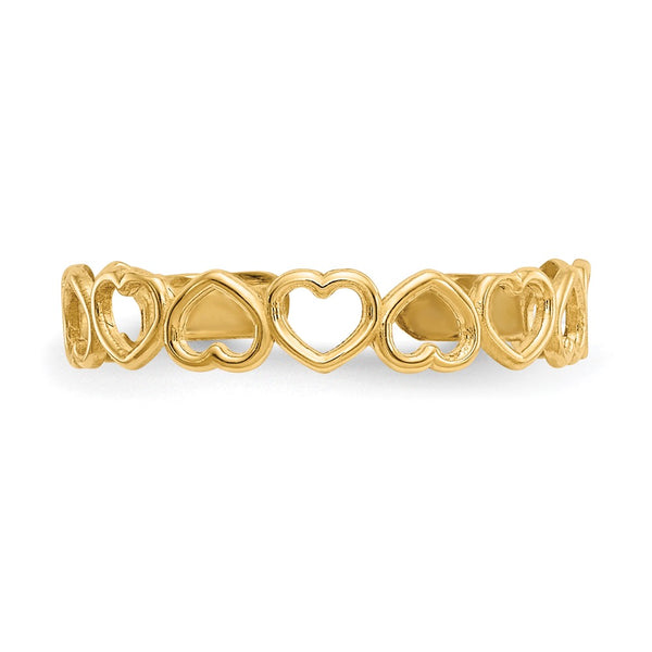 10KT Yellow Gold Heart Toe Ring