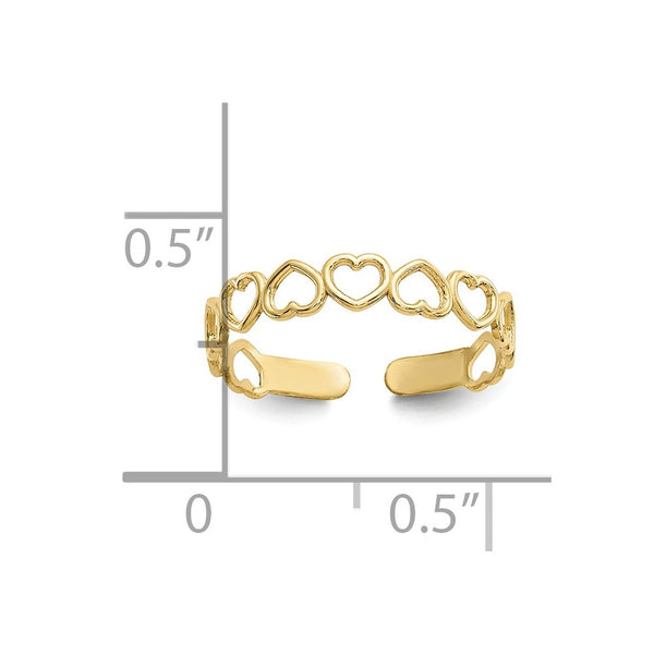 10KT Yellow Gold Heart Toe Ring