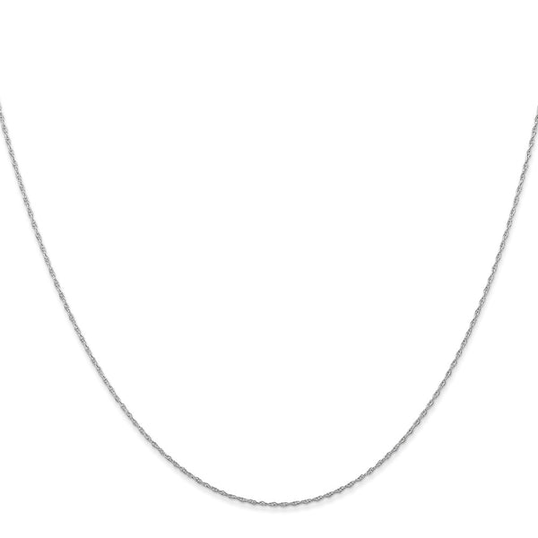 10KT White Gold 24-inch 0.5MM Cable Rope Pendant Chain