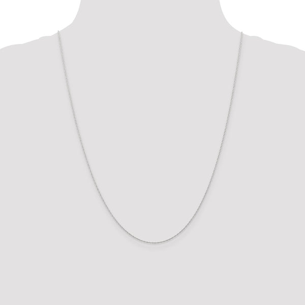 10KT White Gold 24-inch 0.5MM Cable Rope Pendant Chain