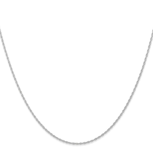 10KT White Gold 16-inch 0.95MM Cable Rope Pendant Chain