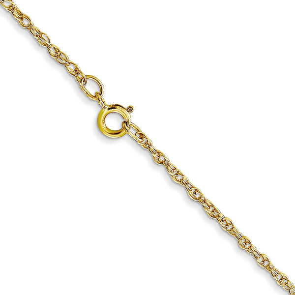 10KT Yellow Gold 16-inch 1.15MM Cable Rope Pendant Chain