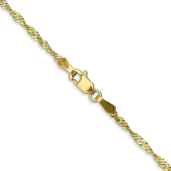 10KT Yellow Gold 20-inch 1.7MM Lobster Clasp Singapore Chain