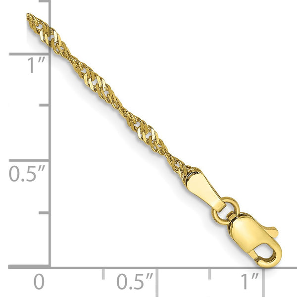 10KT Yellow Gold 8-inch 1.7MM Singapore Bracelet