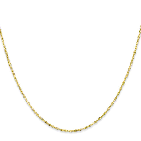 10KT Yellow Gold 24-inch 1.1MM Singapore Pendant Chain