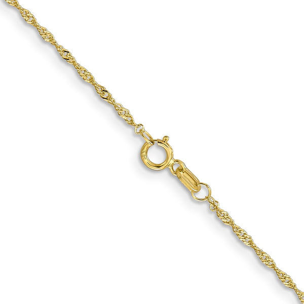 10KT Yellow Gold 24-inch 1.1MM Singapore Pendant Chain