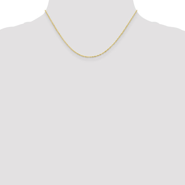 10KT Yellow Gold 16-inch 1.1MM Singapore Pendant Chain