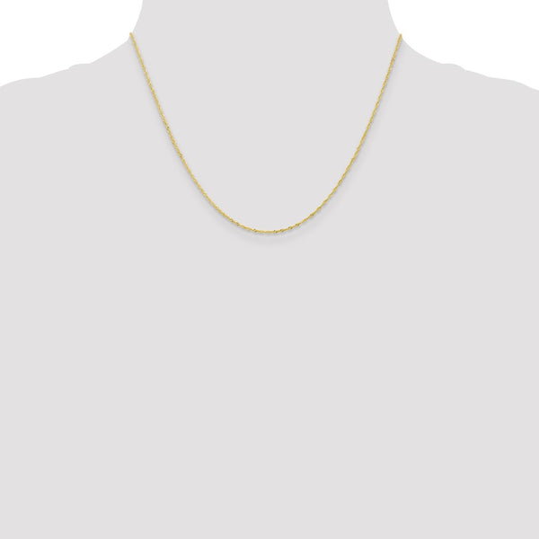 10KT Yellow Gold 18-inch 1.1MM Singapore Pendant Chain