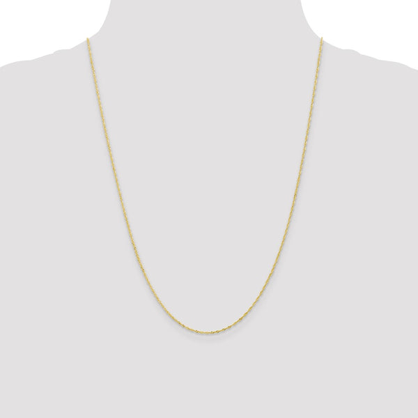 10KT Yellow Gold 24-inch 1.1MM Singapore Pendant Chain