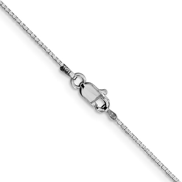 10KT White Gold 24-inch 1MM Lobster Clasp Box Chain