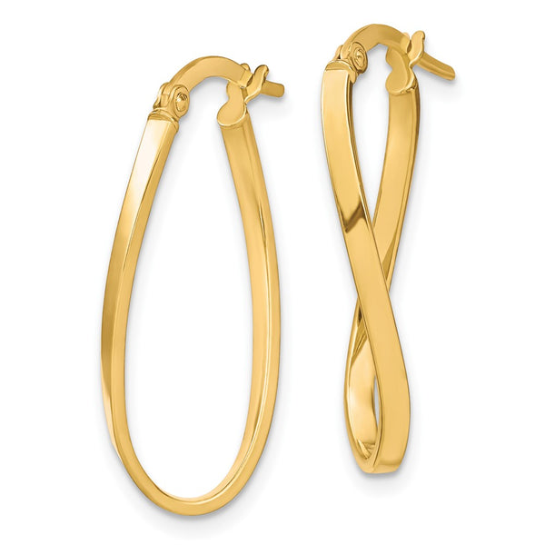 10KT Yellow Gold 26X16MM Twist Hoop Earrings