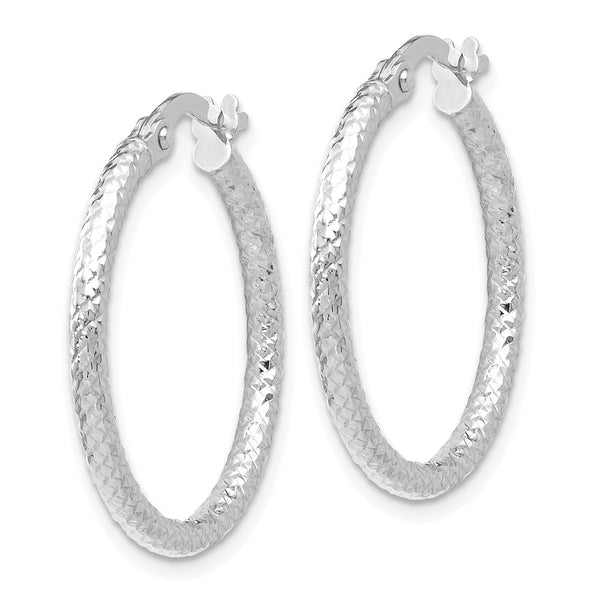 10KT White Gold 25X17MM Hinged Hoop Earrings