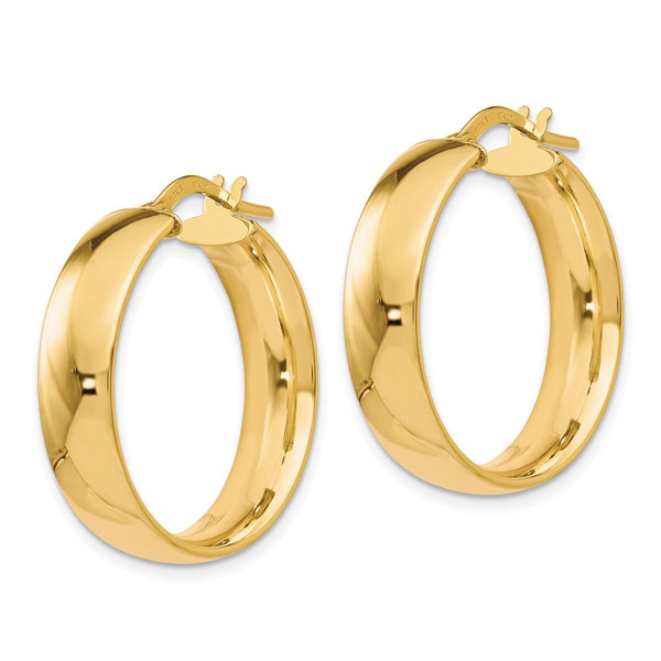 10KT Yellow Gold 25X8MM Hoop Earrings