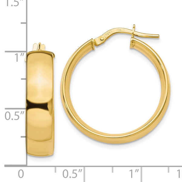 10KT Yellow Gold 25X8MM Hoop Earrings