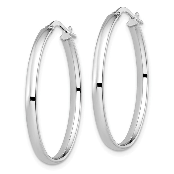 10KT White Gold 34X11MM Hoop Earrings