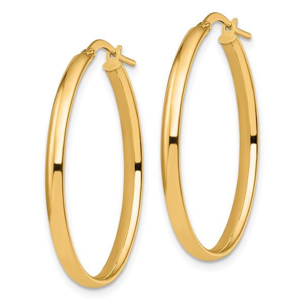 10KT Yellow Gold Oval 34X23MM Hoop Earrings