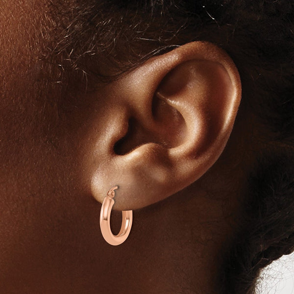 10KT Rose Gold 16.5X13MM Hoop Earrings