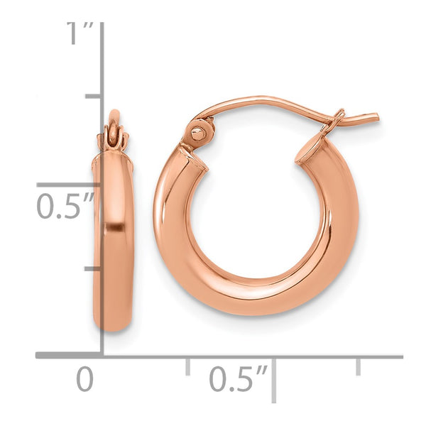 10KT Rose Gold 16.5X13MM Hoop Earrings