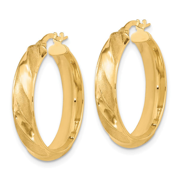 10KT Yellow Gold 27X25MM Twist Hoop Earrings