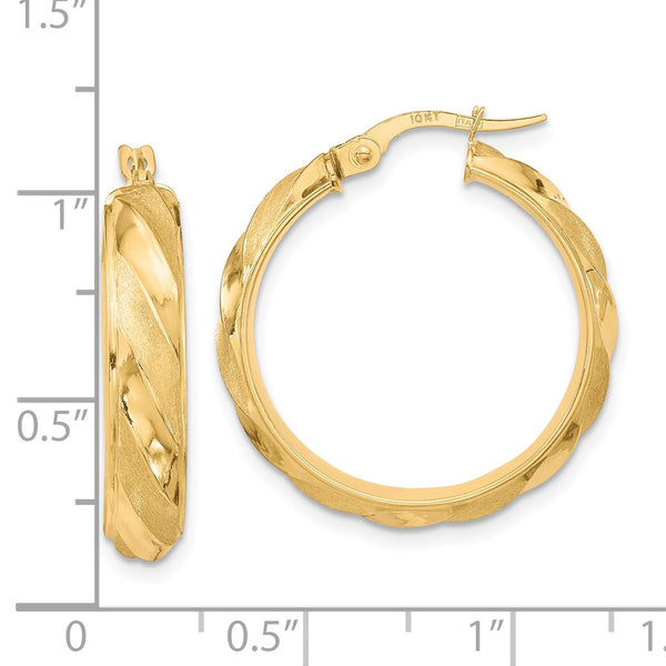 10KT Yellow Gold 27X25MM Twist Hoop Earrings