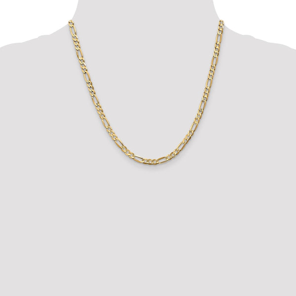 10KT Yellow Gold 20-inch 4.5MM Lobster Clasp Figaro Chain