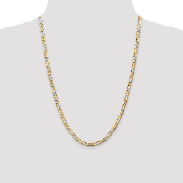 10KT Yellow Gold 24-inch 4.5MM Lobster Clasp Figaro Chain