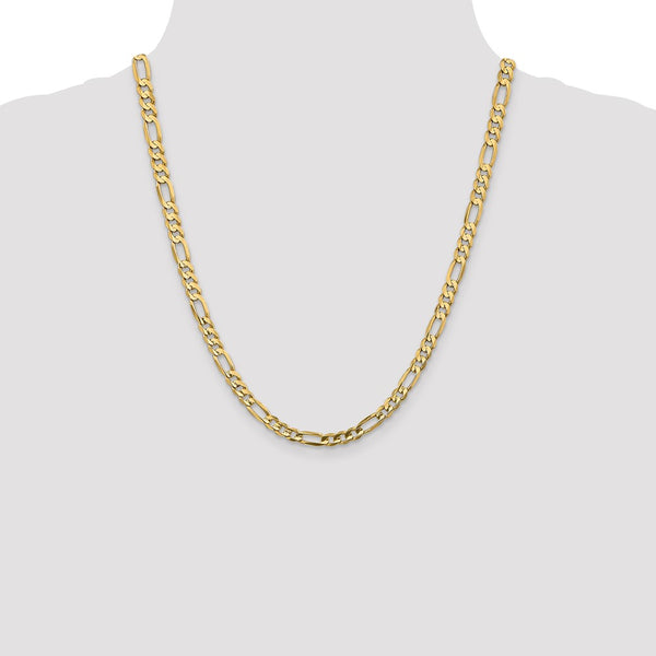 10KT Yellow Gold 22-inch 5.5MM Figaro Chain