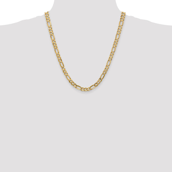 10KT Yellow Gold 22-inch 6MM Figaro Chain