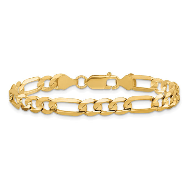 10KT Yellow Gold 8-inch 6MM Lobster Clasp Figaro Bracelet