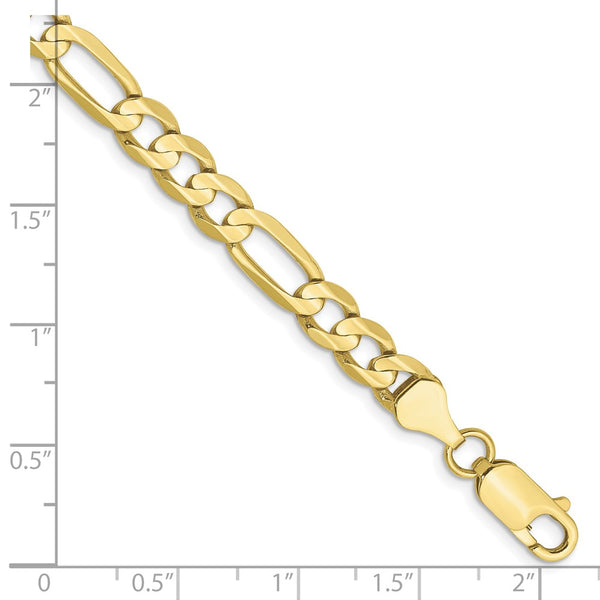 10KT Yellow Gold 8-inch 6MM Lobster Clasp Figaro Bracelet