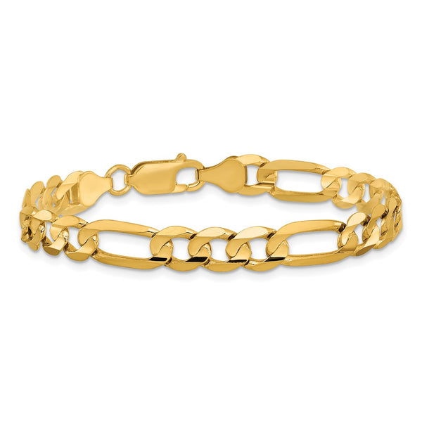 10KT Yellow Gold 8-inch 6.75MM Lobster Clasp Figaro Bracelet