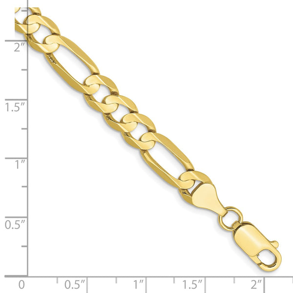 10KT Yellow Gold 8-inch 6.75MM Lobster Clasp Figaro Bracelet