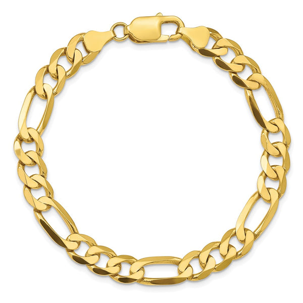 10KT Yellow Gold 8-inch 7.5MM Lobster Clasp Figaro Bracelet