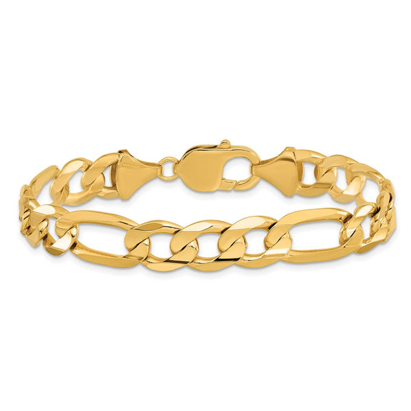 10KT Yellow Gold 9-inch 10MM Figaro Bracelet