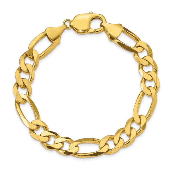 10KT Yellow Gold 9-inch 10MM Figaro Bracelet