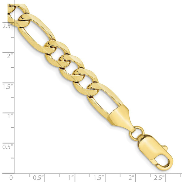 10KT Yellow Gold 9-inch 10MM Figaro Bracelet