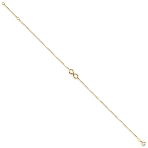 10KT Yellow Gold 9" Infinity Anklet