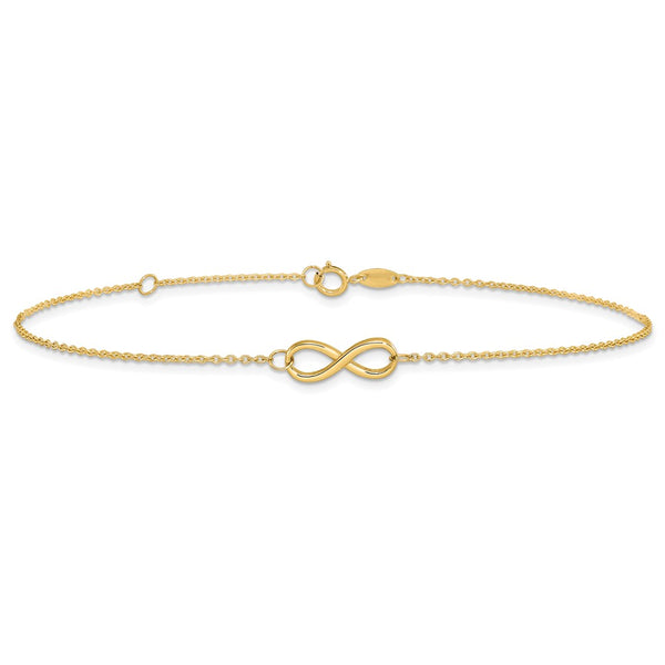 10KT Yellow Gold 9" Infinity Anklet