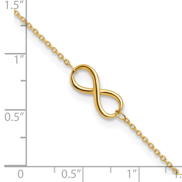 10KT Yellow Gold 9" Infinity Anklet