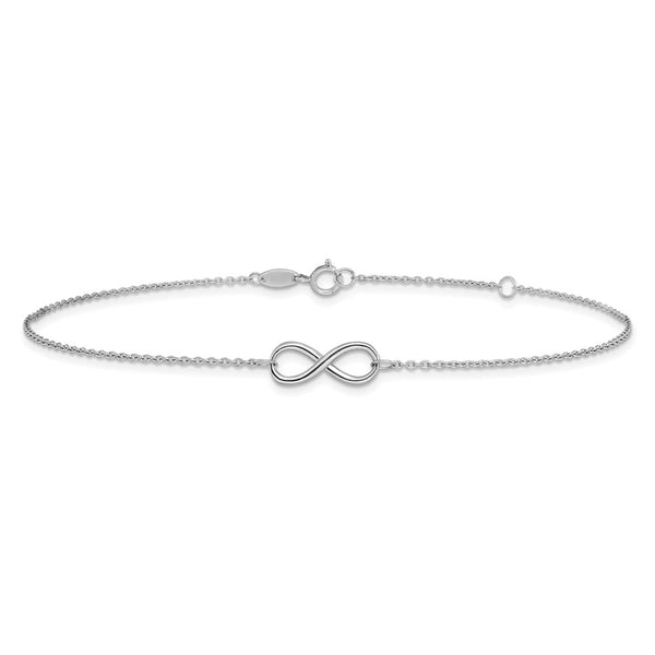 10KT White Gold 9-inch Infinity Anklet