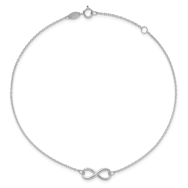 10KT White Gold 9-inch Infinity Anklet