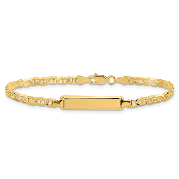 10KT Yellow Gold 7-inch 4.01MM Anchor Link ID Bracelet