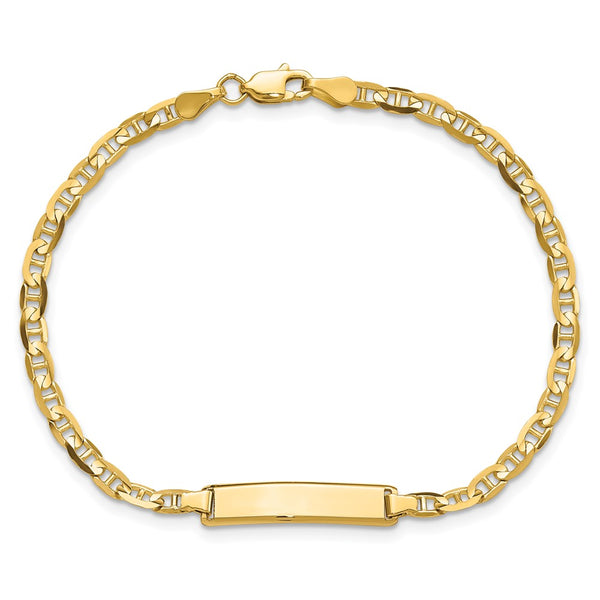 10KT Yellow Gold 7-inch 4.01MM Anchor Link ID Bracelet