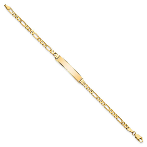 10KT Yellow Gold 7-inch 6.18MM Figaro ID Bracelet