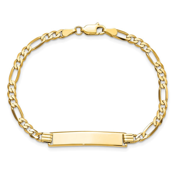 10KT Yellow Gold 7-inch 6.18MM Figaro ID Bracelet