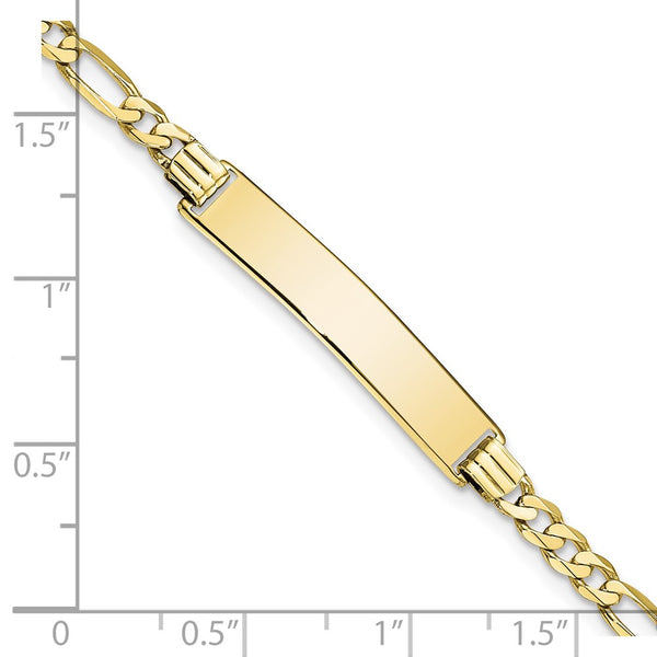 10KT Yellow Gold 7-inch 6.18MM Figaro ID Bracelet