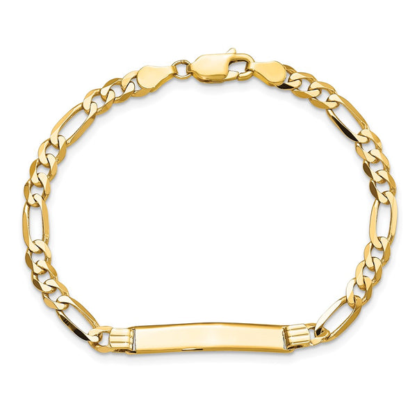 10KT Yellow Gold 8" 6.28MM ID Figaro Bracelet